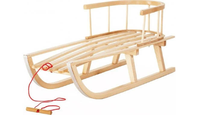 GreenBlue Wooden sled with backrest brown (GB136)