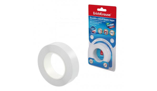 Double-sided foam tape ErichKrause®, 1mmx15mmx2m (blister 1 pcs)