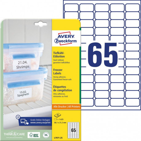 Labels 38,1 x 21,2mm Freezer ILC