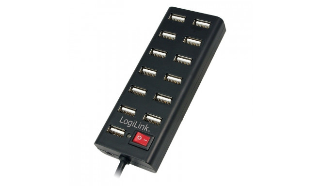 13-Port USB 2.0 High-Speed Hub with Individual Power Switches and LED Indicators