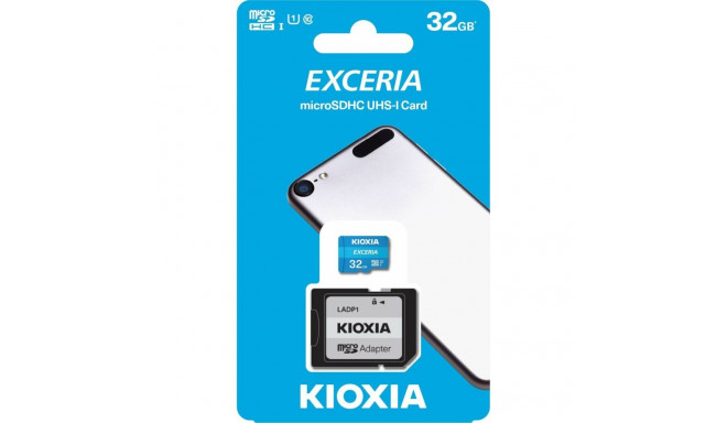 MicroSD Mälikaart koos Adapteriga Kioxia Exceria 32 GB UHS-I Klass 10 Sinine