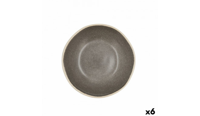 Deep Plate Bidasoa Gio Ceramic Grey 19 cm (6 Units)