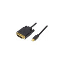 Deltaco DP-DVI202-K video cable adapter 2 m Mini DisplayPort DVI-D Black