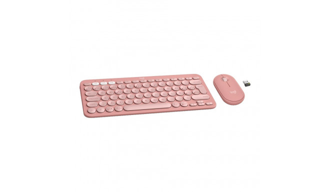 LOGITECH Pebble 2 Bluetooth Keyboard Combo - TONAL ROSE - US INT'L