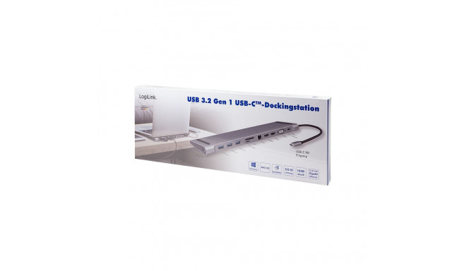 LogiLink USB 3.2 1-dokkimisjaam USB-C 11-porti PD hõbedane