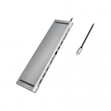 LogiLink USB 3.2 1-Docking Station USB-C 11-Port PD silver