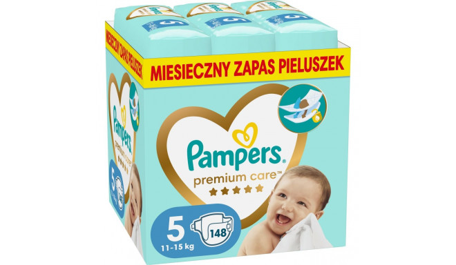 Pampers Premium Care Diapers 5, 11-16 kg, 148 pcs.