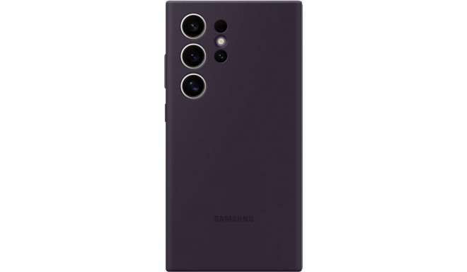 Mobiili tagakaas Samsung Galaxy S24 Ultra Silikoon, tumelilla