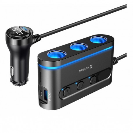 Autolaadija Swissten 2 x USB-C / USB-A