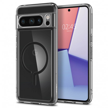Kaitseümbris Ultra Hybrid OneTap MagFit, Google Pixel 8 Pro, läbipaistev musta MagSafe ringiga, Spig