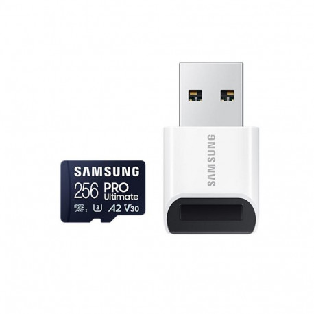 Samsung MicroSD Card with Card Reader PRO Ultimate 256 GB  microSDXC Memory Card  Flash memory class