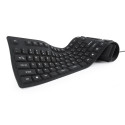 Gembird Flexible keyboard  USB + PS/2 combo  black color  US layout