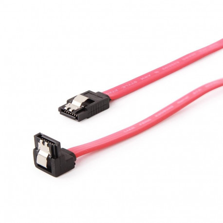 Gembird Serial ATA III 30 cm Data Cable with 90 degree bent  metal clips  red