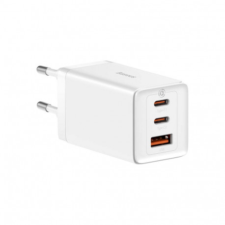 Baseus GaN5 Pro 2xUSB-C + USB  65W (white)