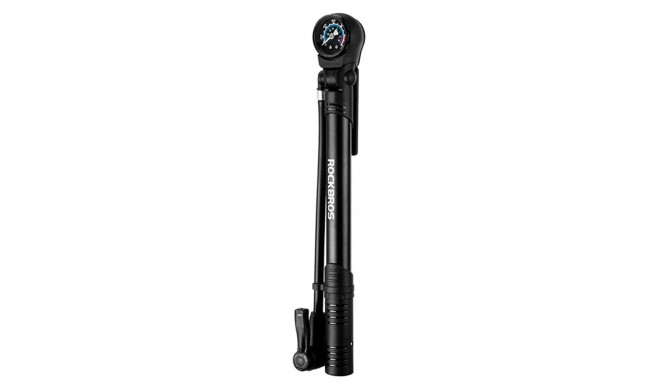 Rockbros 42310006001 bicycle pump with pressure gauge - black