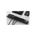 SURGE PROTECTOR ACAR F4 USB A+C 5M 4X FRENCH OUTLETS PD 3.0 QC BLACK
