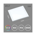 LED PANEL SPLIT SQ LED 16W NW IP44 1280L