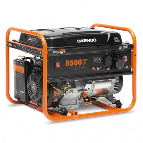 Daewoo bensiinigeneraator GDA 6500 5000W 30L, oranž, must