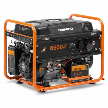 Daewoo bensiinigeneraator GDA 7500E 6500W 30L, oranž, must