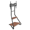 Maclean MC-455 Freestanding Corner TV Stand in Bauhaus Style, Free-standing TV Holder with Two Level
