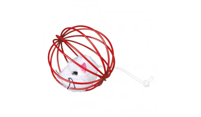 Toy for cats plush mouse in a wire ball, plush, ø 6 cm
