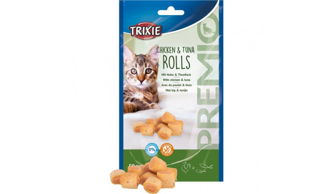 Maius kassidele PREMIO kana ja tuunikala rull, 50 g