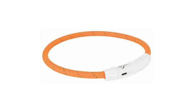 Apsauginė apykaklė Blykstės šviesos žiedas USB ML 45cm/7mm oranžinis