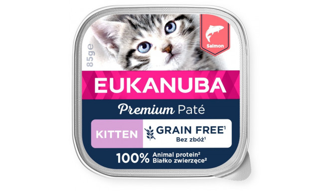 EUKANUBA Kitten с лососем влажный корм для котят 85 г