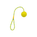 Toy for dogs Wavy ball on a rope, natural rubber, ø 6 × 30 cm