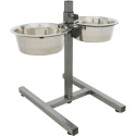 Roostevabast terasest kausside komplekt tõstetud alusega Dog bar, 2 × 1,8 l/ø 20 cm