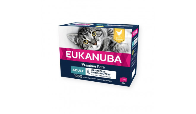 EUKANUBA Adult Mono-Protein влажный корм для кошек мультипак 12x85 г