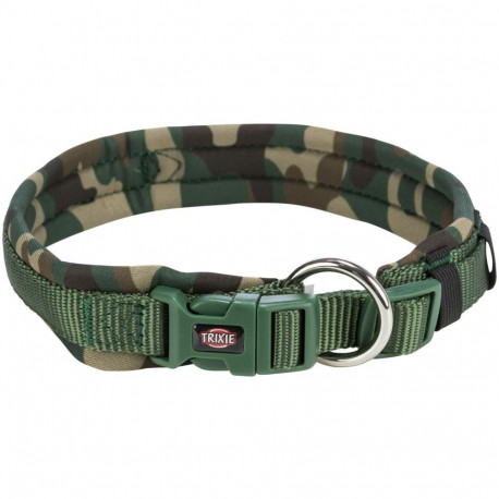 Premium collar, extra wide neoprene padding, L: 49–55 cm/25 mm, camouflage/green