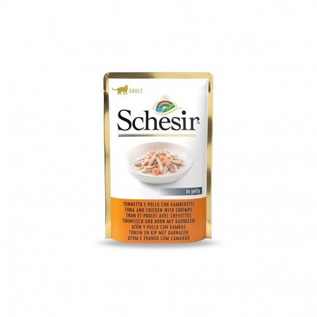 Schesir tuunikala + kanaliha + krevetid želees 85g märg toit kassidele