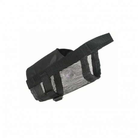 Muzzle with net insert, polyester, S–M 15-20cm, black