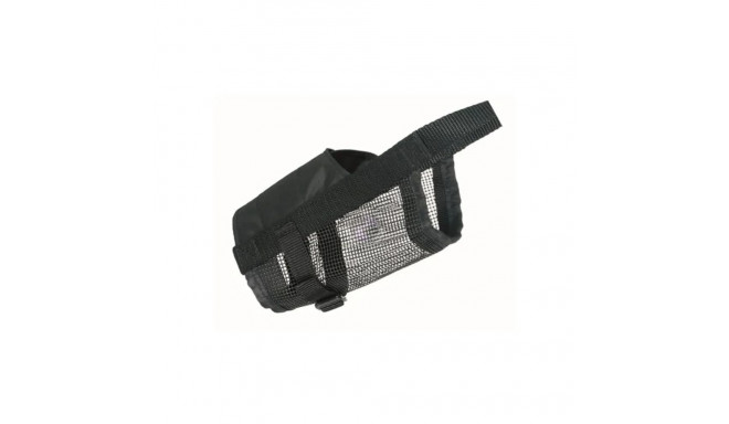 Muzzle with net insert, polyester, S–M 15-20cm, black