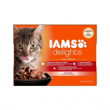 Complete (wet) feed  delights adult, variety of meat flavours - land collection in gravy 1,02 kg, Ia