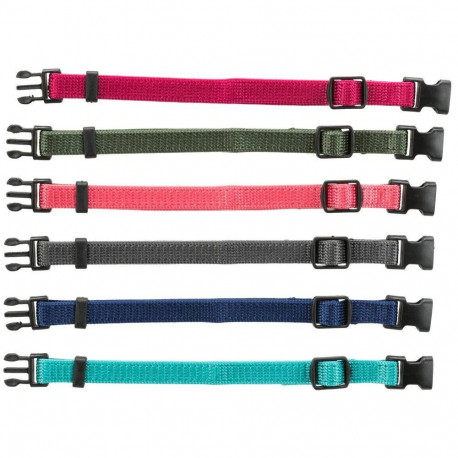 Junior set of puppy collars, M–L: 22–35 cm/10 mm, fuchsia, graphite, indigo, forest, coral, ocean