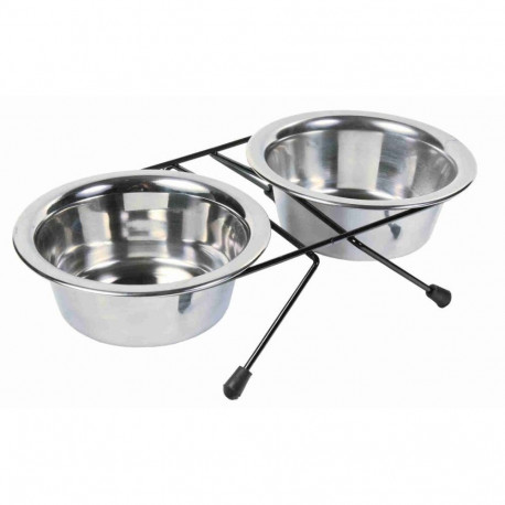 Set of steel bowls with raised base Eat on Feet, 2 × 0.45 l/ø 12 cm