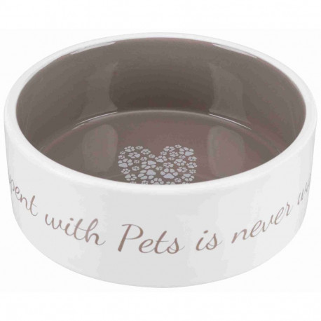 Bowl pet's home, ceramic, 0,8 l/ø 16 cm, cream/taupe, Trixie