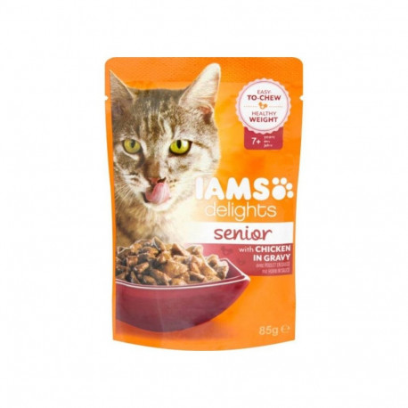 Complete (wet) feed Delights for mature and senior cats with chicken in gravy 85 g, Iams