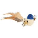 Toy for cats Bird with feathers, plush, 8 cm