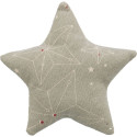 Xmas cushion star, cotton, catnip, 10 cm, beige/natural