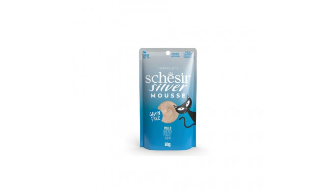 Silver Cat vištiena + moliūgų putėsiai drėgnas maistas senstančioms katėms 80g, Schesir
