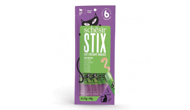 Лакомство для кошек Schesir STIX утка 6x15г