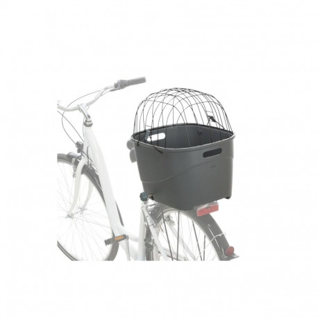 Bicycle basket for bike racks, plastic/metal, 36 × 47 × 46 cm, grey
