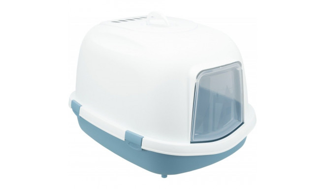 Cat litterbox Primo XXL kaetud, 56 × 47 × 71 cm, blue/white