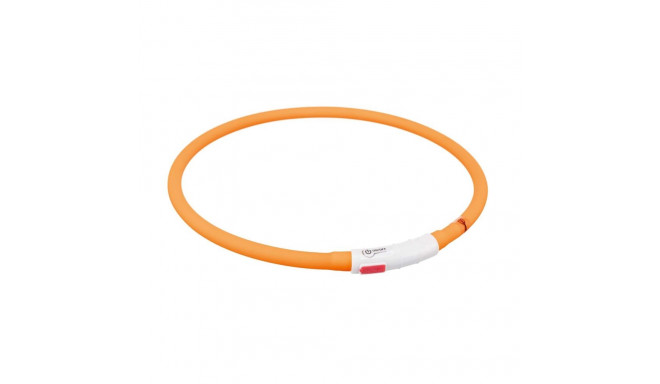 Safety collar flash light ring usb, silicone, xs–xl: 70 cm/ø 10 mm, orange, Trixie