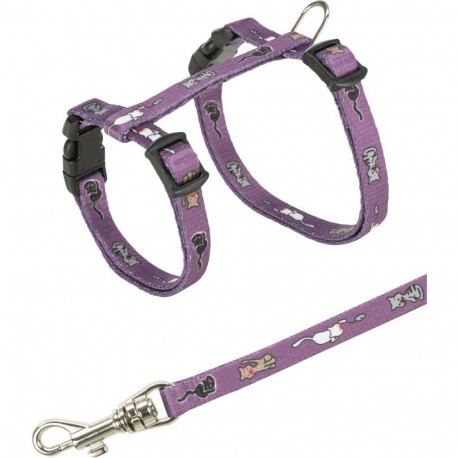 Junior kitten harness with leash, cat motif, 21–33 cm/8 mm, 1.20 m, Trixie