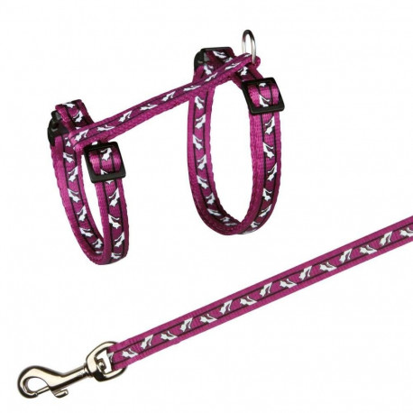 Cat harness with leash, for all cats, nylon, 27–45 cm/10 mm, 1.20 m, Trixie