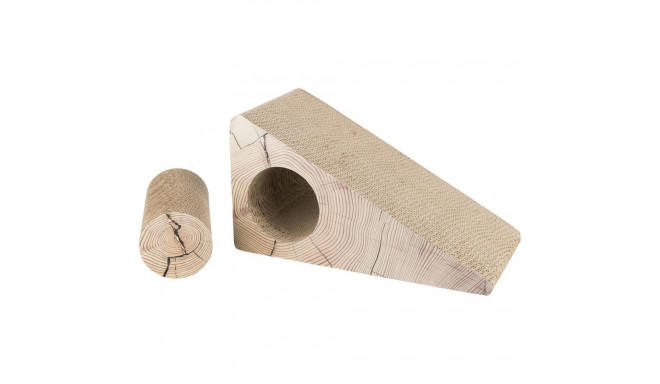 Scratching ramp, 2 pieces, cardboard, catnip, 44 × 23 × 21 cm,